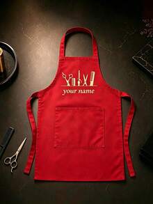 Personalized Apron, Customizable Name Or Text, Men's Custom Apron, Women's Personalized Apron With Pockets, Father's Gift, Mother's Birthday Gift - Multicolor - View 14