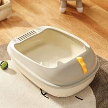 1pc Dinosaur Shaped Extra Large Semi-Enclosed Cat Litter Box, Anti-Splash Detachable Washable Pet Cat Toilet Litter Tray - one-size - View 2