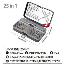 25pcs DIY Ratchet Screwdriver Tool Set, Multi-Function Magnetic Driver Set With Detachable Ratchet Handle, Portable Precision Repair Tool Kit For Furniture, Computer, Bicycle And More, Men's Tools - 25-piece Set - View 12