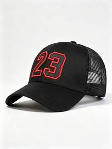1pc #23 Embroidered Mesh Trucker Hat, Breathable Adjustable Baseball Cap, Casual Outdoor Sports Dad Hat, Unisex For Daily Wear - Multiple Styles - View 9