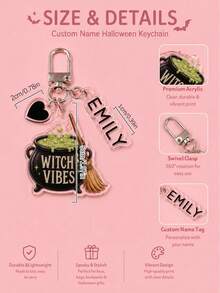 1pc/2pcs Customized Name & Photo Keychain, Women's Backpack Charm, Acrylic Keychain, Suitable For Couples, Friends, Pets, Personalized Photo - Style a - View 11