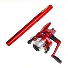1pc [Pen-Style Fishing Rod Spinning Reel] Portable Pocket Ice Fishing Rod Sea Fishing Rod Fishing Gear Lure Fishing Tackle Fishing Rod - Multicolor - View 15