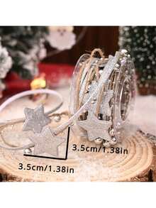 5-Yard (2-Meter) Christmas Ribbons Featuring Designs Such As Beads, Stars, And Christmas Trees; These Versatile Ribbons Are Suitable For Wrapping Bouquets, Crafting Sparkling Stars, Party Decorations, Gift Wrapping, And Adorning Christmas Trees. - View 6