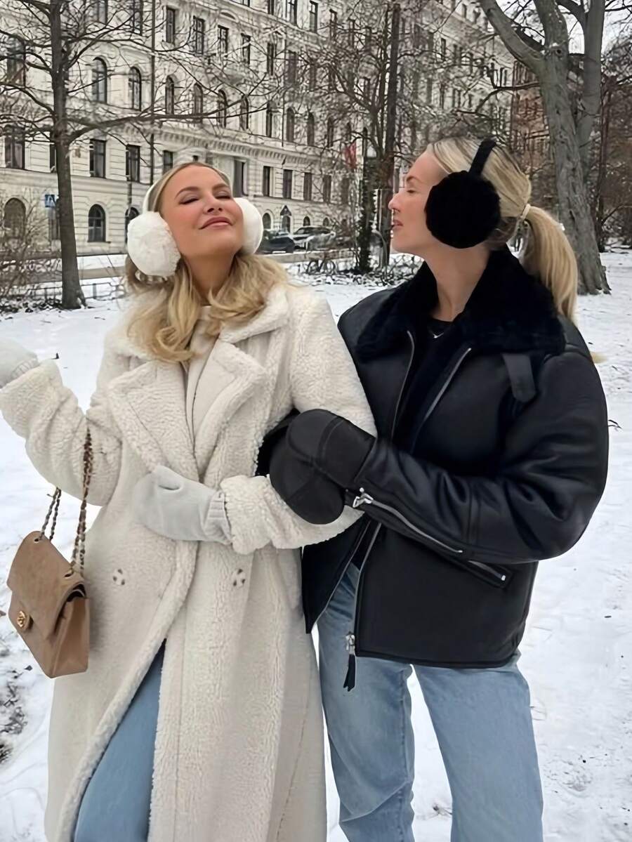 1pc Winter Ear Warmer With Faux Rabbit Fur, Warm Thermal Lined Foldable Ear Muffs, Windproof And Foldable Ear Cover Winter Accessories - A - View 1