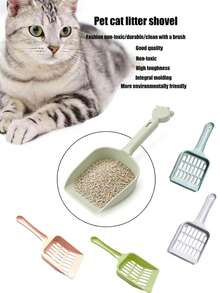 1 buah Sekop Kotoran Kucing, Sekop Kotoran Kucing Plastik Portabel Serbaguna, Pegangan Ergonomis, Sekop Kotoran Kucing Plastik Tahan Lama - Ringan dan Mudah Dibersihkan, Menjaga Tempat Sampah Tetap Bersih, Aksesori Pembersih Hewan Peliharaan, Perlengkapan Hewan Peliharaan, Warna Acak - MultiWarna - View 1