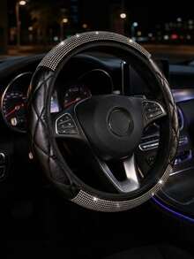 1pc Shiny Crystal Rhinestone Steering Wheel Cover, Anti-Slip Diamond Steering Wheel Protector, 14.5-15 Inch Universal All-Season Car Decor Accessory, Suitable For Women And Girls - Multicolor - View 15