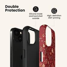 VESPOP Christmas Pattern Phone Case, Thickened 2-In-1 Full Coverage Design, Provides All-Around Protection - For IPhone 18/17/16/15/14/13/12/11 Pro Max/Pro Plus/12 Mini/13 Mini, Compatible With Galaxy S26 S25 S24 S23 S22 S21 Plus Ultra, Compatible With Pixel 8 9 10 PRO - Mixed Color 1 - View 3