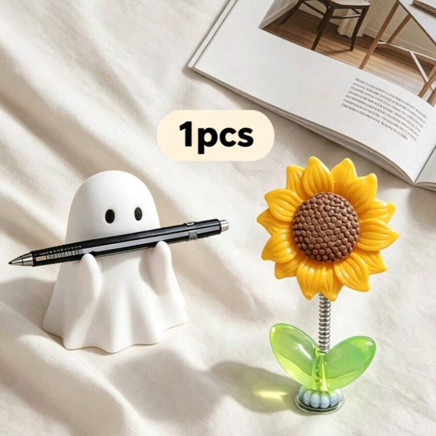 Cute Ghost Pen Holder, Creative Desktop Pen Rack, Resin Ghost Shaped Pen Storage Box, Fun Office Desk Decor, Suitable For Home, School, Office, Can Be Used As A Spooky Style Gift - Various - View 1