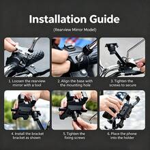 1PC Shockproof Anti-Slip Cycling Bicycle Accessory Smart Phone Holder For Electric Bike, Electric Scooter, Motorcycle, Handlebar/Rearview Mirror Dual Style, Anti-Theft Lightweight Sturdy Navigation Mount - Multicolor - View 6