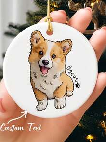 Adorno navideño personalizado con foto de perro, retrato de mascota en acuarela, decoración colgante, regalo para amantes de los gatos - Multicolor 7 - Ver 1