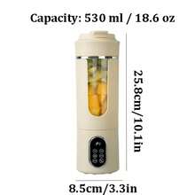 USB Rechargeable Portable Blender and Handheld Juicer - Easy to Clean, Perfect for Smoothies, Milkshakes, and Fresh Fruit Drinks - 10.14oz to 16.91oz Capacity with Digital Display - Ideal for Home, Office, Travel, and On-the-Go Mini Smoothie Maker - Grün - Übersicht 3