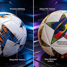 2pcs Different Pattern Futuristic Smart Texture Size 2 Football, Newly Upgraded Nano Anti-Permeation Ball Skin, Wear-Resistant And Impact-Resistant. Streamlined Zonal Visual Design, Matte Tech Paint Finish Premium And Stylish, Smooth Ball Control Feel For Training. Both Professional Training Ball And Home Display Item, Fashion And Sports Dual-Purpose. - Blue - View 3