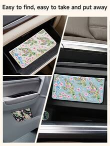 Kingsung 花朵海龜圖案汽車文件收納包，女性身分證包，錢包與卡套，適用於行照、單、駕照、護照與卡片/旅行/度假必需品，汽車/卡車/摩托車車主的完美禮物 - 多色 - 查看 10