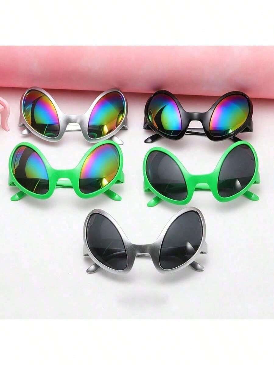 1pc Alien Glasses Funny Party Glasses Holiday Ball Alien Costume Party Supplies Funny Random Color - Multicolor - View 1