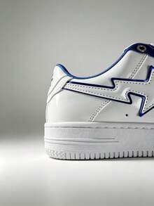 Sepatu Kulit Paten Vintage A BATHING APE BAPE STA Sepatu Sneakers Pria untuk Pakaian Jalanan yang Serasi - Biru - View 7