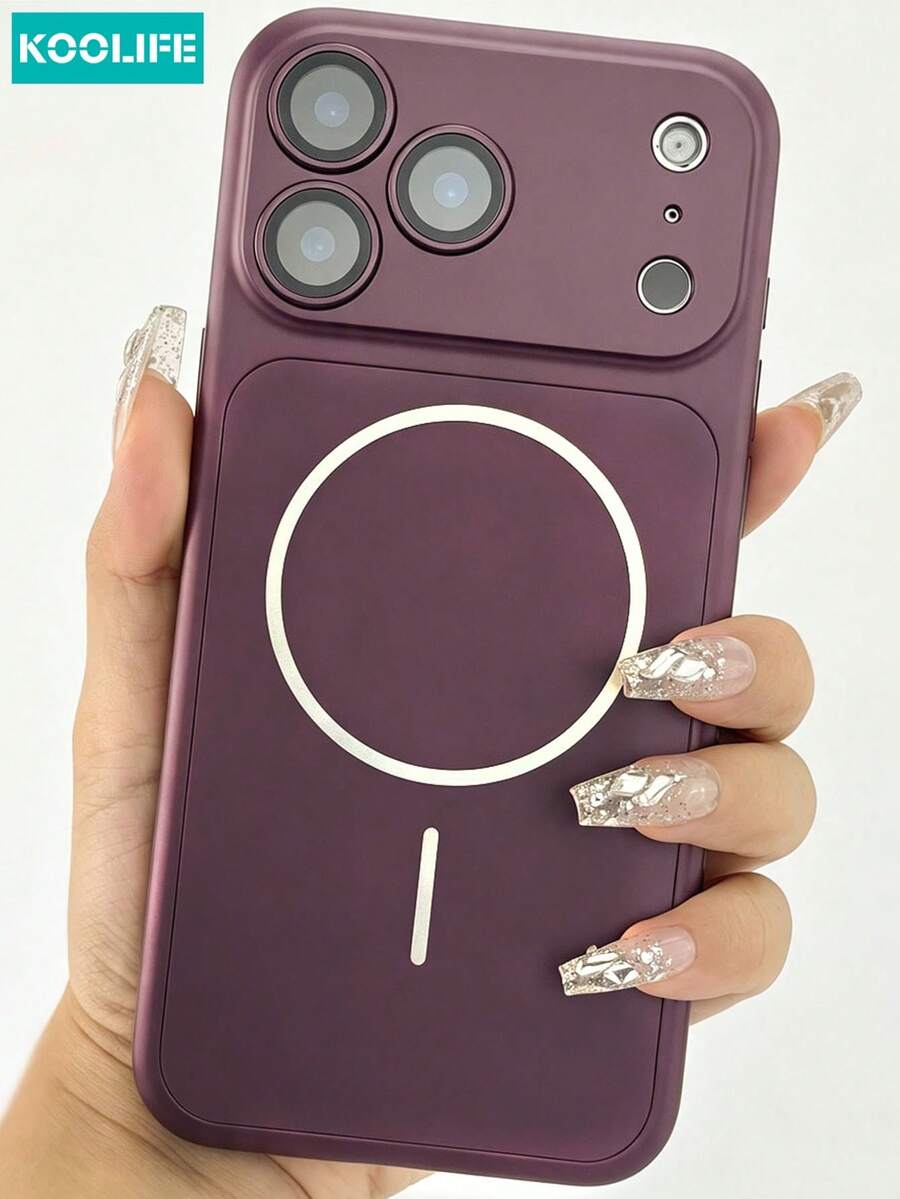Koolife 1pc Large Window Frosted PC Phone Case, Ultra-Thin Magnetic Ring, Independent Buttons, Raised Lens Protection, For IPhone 18 Pro/18 Pro Max/17/17 Pro/17 Pro Max