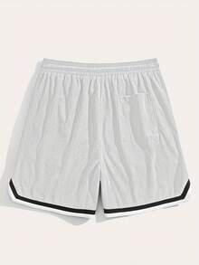 Best-Selling Men's Corduroy Beach Sports Casual Shorts With Slanted Pockets, Drawstring, Contrast Color, Versatile For Commuting, Outings, And Summer Wear - White - View 7