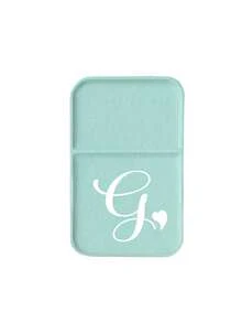 Mini Blue-Green Letter Foldable Portable Makeup Mirror, Printed With Artistic Heart White Initial, Name Initial, With Stand Makeup Mirror, Travel Mirror, Beauty Product, Desktop Makeup Mirror, Rectangular Desktop Compact Makeup Mirror, Foldable Small Minimalist Makeup Mirror, Student Dorm Back To School Mirror, Back To School Gift, Travel Portable Makeup Mirror, Suitable For Women's Gift - Back To School Season, Best Gift For Teachers - Multicolor - View 16