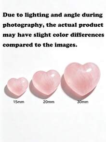 30mm Natural Rose Quartz Heart Healing Stone, Polished Love Gemstone, Palm Soothing Stone, Heart Shaped Meditation Stone - Pink - View 9
