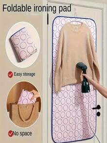 1pc Foldable Ironing Pad, Heat-Resistant Ironing Board For Home Bed Sheets And Clothes, Waterproof Anti-Slip Hanging Soft Ironing Mat For Home And Travel - Multicolor - View 7