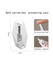 Diamond Design Portable Letter Opener, Professional Home Art Tool With Auto-Retract Function, Can Be Used As Fridge Magnet, Anti-Stick Tool For Opening Packages And Cardboard Boxes, Mini Durable Multi-Function - A - View 1