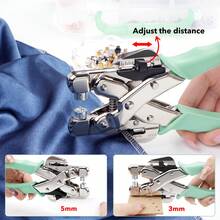 3/16 & 1/8 Grommet Tool Kit And Eyelet Hole Punch Plier, Grommet Eyelet Pliers Tool Set With 160 Pcs Metal Grommets Eyelets And Case For Leather Bags Clothes Belt Cards And Crafts - A - View 9