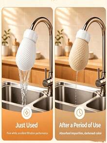 Kantong Filter Keran, Bahan Jaring Serat dengan Desain Pita Elastis, Universal untuk Air Panas dan Dingin, Menyaring Lumpur, Kerak, dan Kotoran, Kantong Filter Pemurnian Air Wastafel Rumah Tangga, Cocok untuk Penggunaan Keran Dapur dan Kamar Mandi - Menyaring - View 2