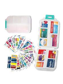 Portable 7-Day Pill Organizer Box With Labels, Mini Travel Daily Pill Box, Medication Storage Box, Kitchen Essential Bathroom Accessory, Wedding Decor, Living Room Decor, Kitchen Decor, Bathroom Decor, Bedroom Decor, Home Decor, Room Decor - Multicolor - View 2