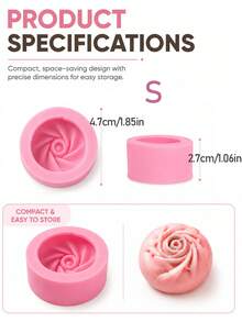 1/2pcs Silicone Dumpling Mold, Bao Buns Maker Machine, Baozi Maker Press Mold, Silicone Bun Dumpling Mold For Beginners, Homemade Manual Pastry Dumpling Wrapper Tool Pink, Easy To Demold Cake Mould, Handmade Baozi Makers - Multicolor - View 8