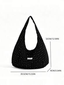 Korean Style Niche Design Ins Style Underarm Shoulder Bag Versatile Fashion Commute Outing Daily Shopping Gentle Summer Large Capacity Tote Women's Bag - Black - View 6