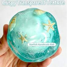 Mainan Squishy Buatan Tangan Terbaru Berbentuk Bintang Laut dan Kerang, Mainan Gelisah dengan Kontrol Suara ASMR, Mainan Pereda Stres Bertema Laut Transparan untuk Remaja dan Dewasa, Hadiah Ulang Tahun, Natal, Kejutan, dan Liburan. - MultiWarna - View 5