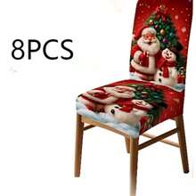 1/2/4/6/8/36pcs, Fashion Christmas Printed Chair Covers/Office Chair Cover/Chair Covers For Dining, Suitable For Indoor Home Dining Room, Hotel Modern Daily Decoration, Elastic Chair Covers Can Be Washed, Ideal Christmas Gift - Multicolor - View 16