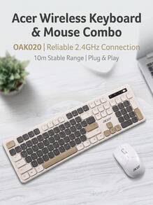 Acer OAK020 Wireless Keyboard And Mouse Combo 2.4G Wireless Ergonomic Spill-Resistant Keyboard 1600DPI Precision Optical Mouse Compatible With Desktop And Laptop Business Office Set - View 1