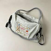 New Fashion Embroidered Floral Pattern Sports Shoulder Tote Bag, Casual Versatile Commuter Large Capacity Waterproof Scratch-Resistant With Lining And Shoulder Strap Handheld Tote Bag For Women - Multicolor - View 7