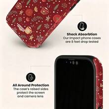 VESPOP Christmas Pattern Phone Case, Thickened 2-In-1 Full Coverage Design, Provides All-Around Protection - For IPhone 18/17/16/15/14/13/12/11 Pro Max/Pro Plus/12 Mini/13 Mini, Compatible With Galaxy S26 S25 S24 S23 S22 S21 Plus Ultra, Compatible With Pixel 8 9 10 PRO - Mixed Color 1 - View 4