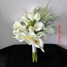 White Calla Lily Bouquet Party Decoration Artificial Flowers Bridal Bouquet Wedding Bride Wedding Bouquet, Wedding Hand Bouquet, Bridal Shower Wedding Ceremony Anniversary - Multicolor - View 7