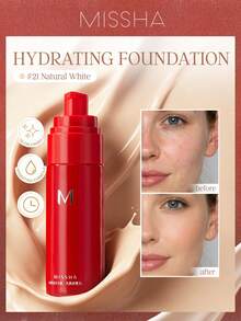 MISSHA M Glamour 液態貼合粉底液 35ML – 完美膚感妝效，輕盈可疊加遮瑕，自然光澤且全天舒適，保濕妝底，適合日常使用與送禮 - 21#21 Natural White - 查看 1