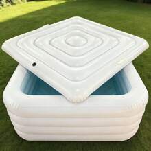 Miumaeov Inflatable Hot Tub Cover Thickened PVC  Insulated Spa Lid Waterproof Dustproof Outdoor Spa Protective Cap - A - View 1