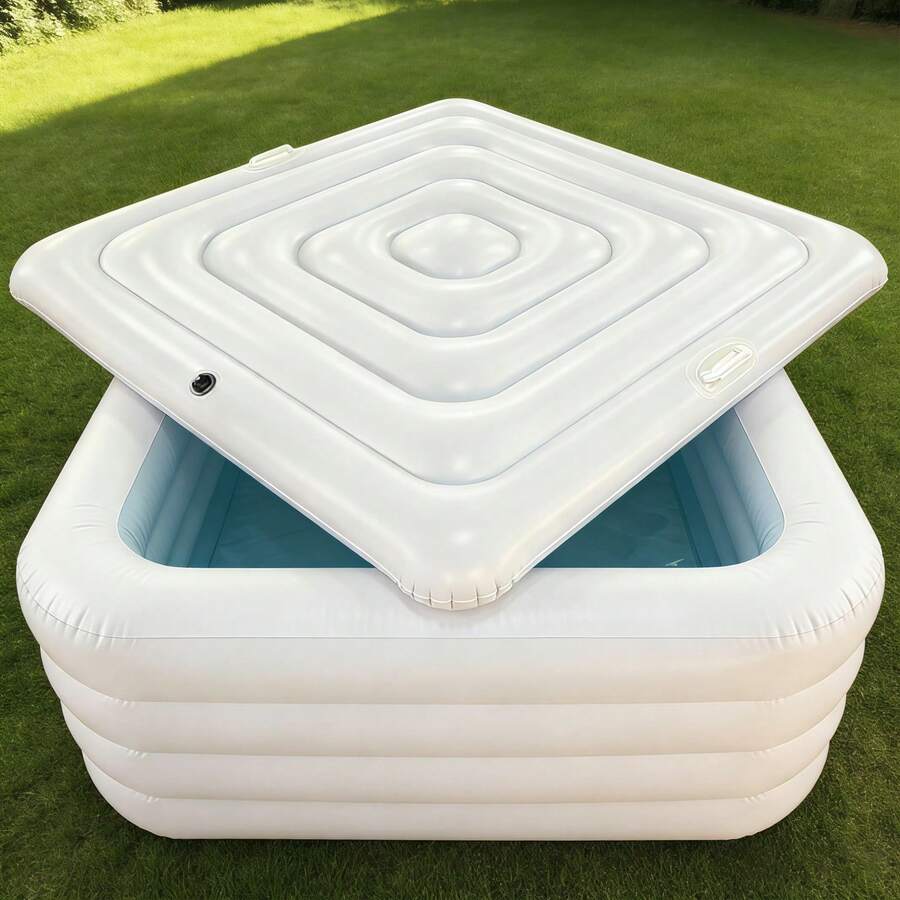 Miumaeov Inflatable Hot Tub Cover Thickened PVC Insulated Spa Lid Waterproof Dustproof Outdoor Spa Protective Cap - A - View 1