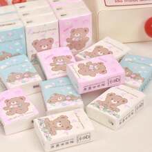 Bear-Shaped Mini Napkins, Soft And Fluffy Portable Handkerchief Tissues, Suitable For Travel, School And Kitchen Use - Portable Size - View 7