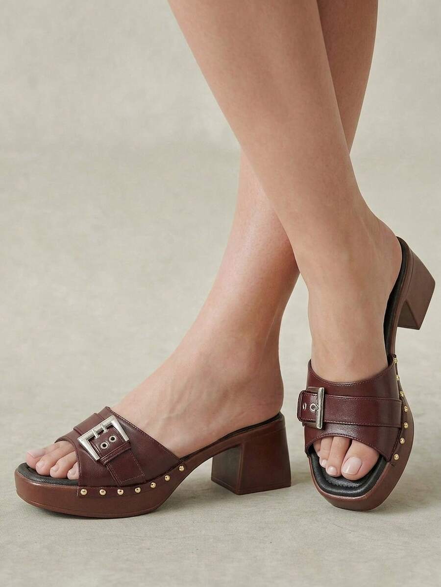 Styleloop Women's Wedge Heel Platform Sandals, Bohemian, Beach Vacation, Western Wind, Summer Wear, Travel Essentials - Brown - View 1