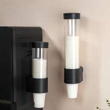 1pc Disposable Cup Holder Automatic Dispenser, No Drilling Required, Wall-Mounted, Desktop, Dust-Proof Paper Cup Rack, Water Dispenser, Home Water Dispenser, Large Capacity Dust-Proof Water Cup Storage Side Rack - A - View 1