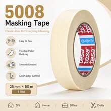 Tesa 5008 Multipurpose Yellow Mask Tape Anti-Solvent Easy Peel Off For Art Craft DIY Decoration Vehicle Repair Household Wall Renovation Spray Paint Shield Adhesive Tape - Round - View 2