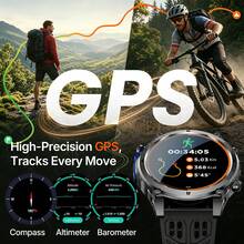 KENPANG Smartwatch GPS Premium untuk Pria, Baterai Tangguh 850mAh, Layar Sentuh Penuh 1,7 inci, Lampu LED Darurat, Pemosisian GPS Real-Time Terintegrasi, Tahan Air dan Guncangan IP68, Kompas, Altimeter, Barometer, Cuaca, 100+ Mode Olahraga, Pelacakan Data Aktivitas, Panggilan Nirkabel, Notifikasi Pesan, Pedometer, Pelacakan Tidur, Pelacak Kebugaran Pria, Kompatibel dengan OS dan Android, Cocok untuk Lari di Luar Ruangan, Mendaki, Bersepeda - View 3