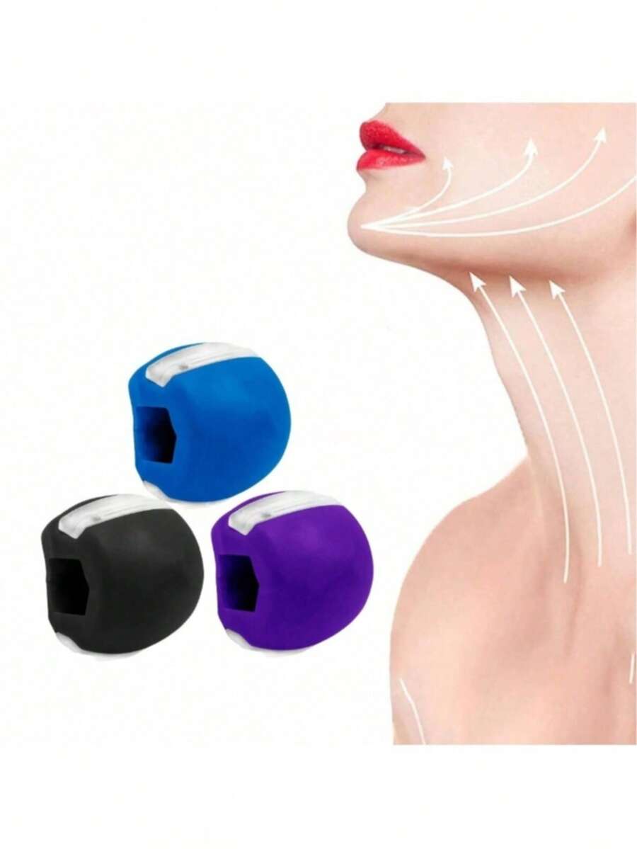 1pc Silicone Jaw Muscle Exerciser, For Jaw Muscle Training And Face Shaping, Adult Fitness Equipment - Black - View 1