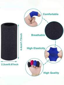 2/5/10pcs Elastic Breathable Finger Sleeves, Thumb Support Pressure Finger Guards - Thumb Support And Pressure Protection, Joint Protection For Sports, Hand Care, Suitable For Fitness, Basketball, Badminton, Tennis And Other Ball Sports Finger Protection, Writing Finger Friction Prevention Practice Aid, Daily Finger Strain Care Fitness Exercise Support Sleeve, Relieve Pain Arthritis, Tenosynovitis, Trigger Finger Exercise Protection Sleeve - A - View 5