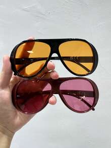 2pcs Women's Plastic Leopard Print Aviator Tinted Lens Glasses, INS Design With Modern And Retro Charm, Fashion Accessory Suitable For Street Photography, Outfits, Vacation, Travel And More - Multicolor - View 21