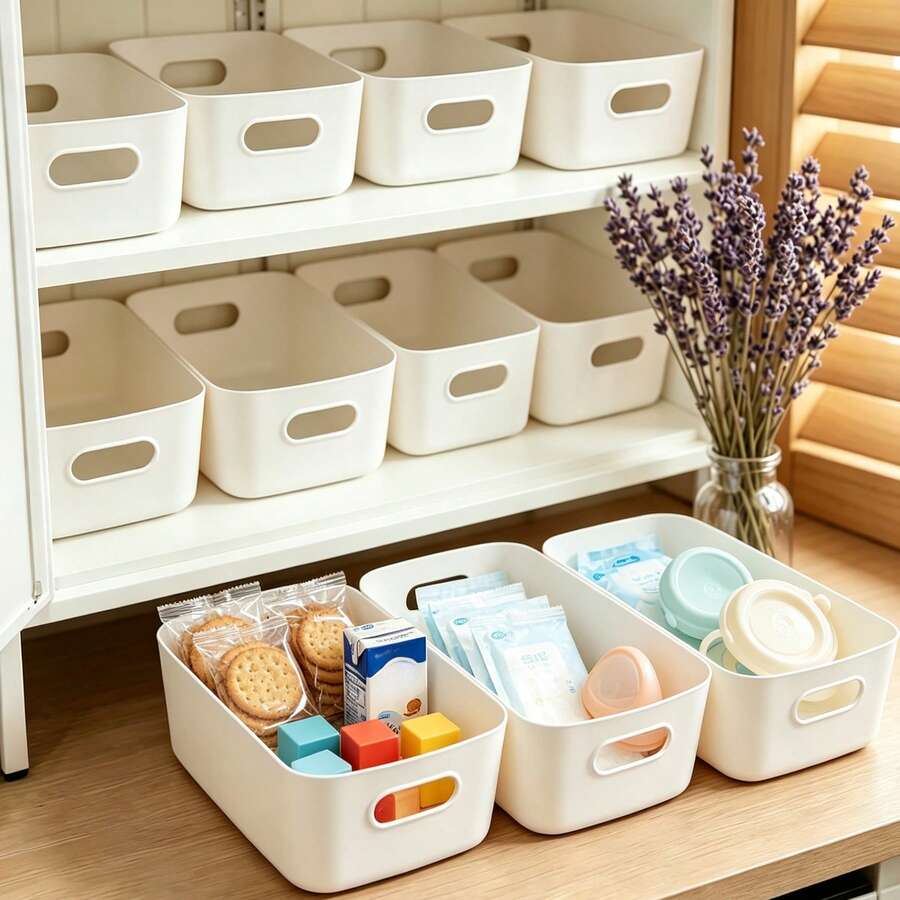 15pcs Desktop Storage Baskets Multi-Purpose Organizer Boxes For Cosmetics Desk Clutter Underwear Kitchen Bathroom Bedroom Office Home Decor Container Set