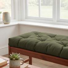 100x50 Cm Luxury Bench Cushion – Extra Soft, Comfortable Padded Seat For Benches" - Olive Green - View 4