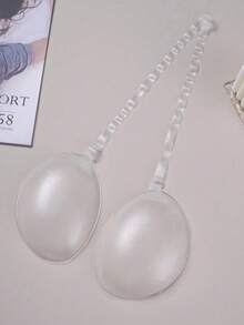 1pc Women's Silicone Adhesive Invisible Bra With Transparent Halter Neck Design, Suitable For Backless Dresses And Wedding Dresses, Recommended To Buy One Size Larger Than Usual - Apricot - View 3